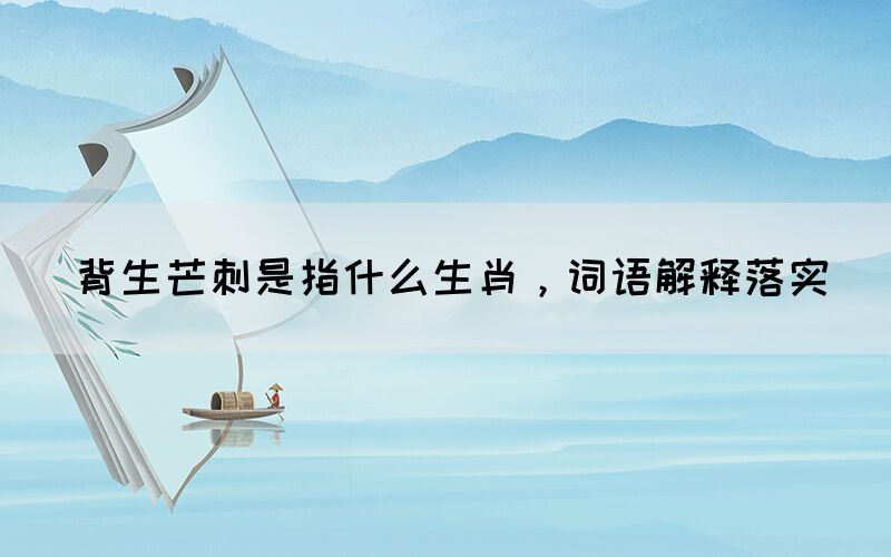 背生芒刺是指什么生肖，詞語(yǔ)解釋落實(shí)(圖1)